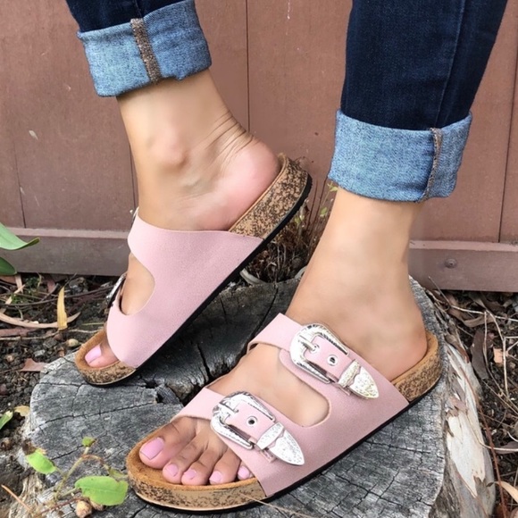 LAST1♥️Western Double Strap Dusty Rose Sandals - Picture 4 of 5
